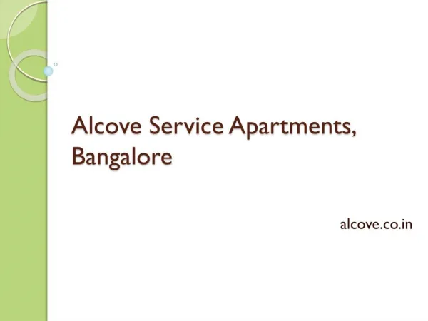 Service Apartments in Bangalore - Alcove