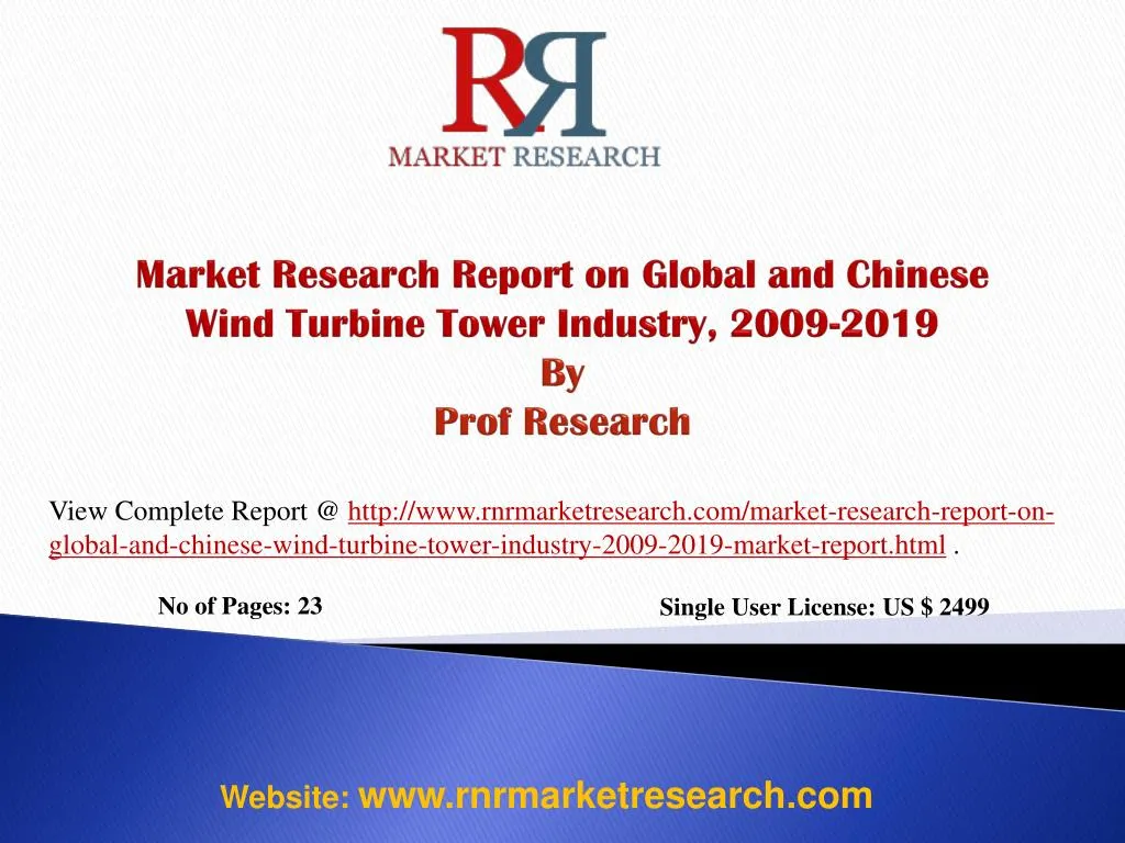 market research report on global and chinese wind turbine tower industry 2009 2019 by prof research