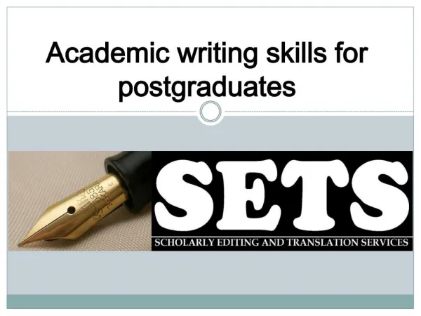 Academic writing skills for postgraduates
