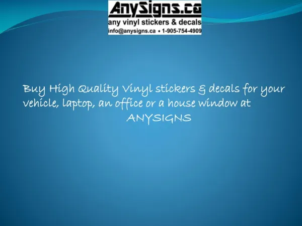 Anysigns - Printed Vinyl Stickers in Canada