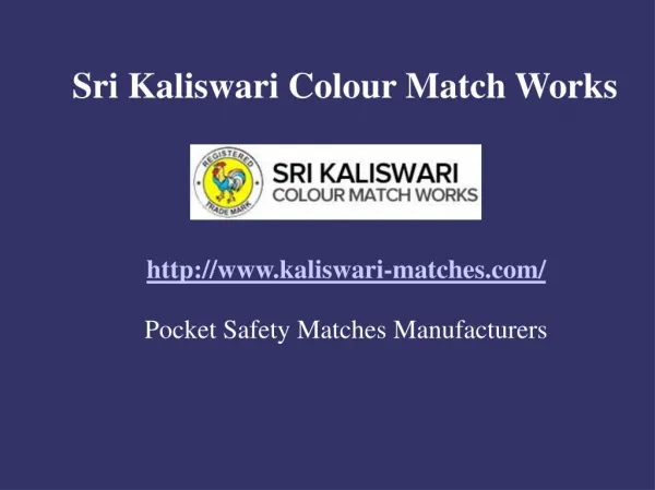 Pocket Matches Manufacturers - Sri Kaliswari Colour Matches
