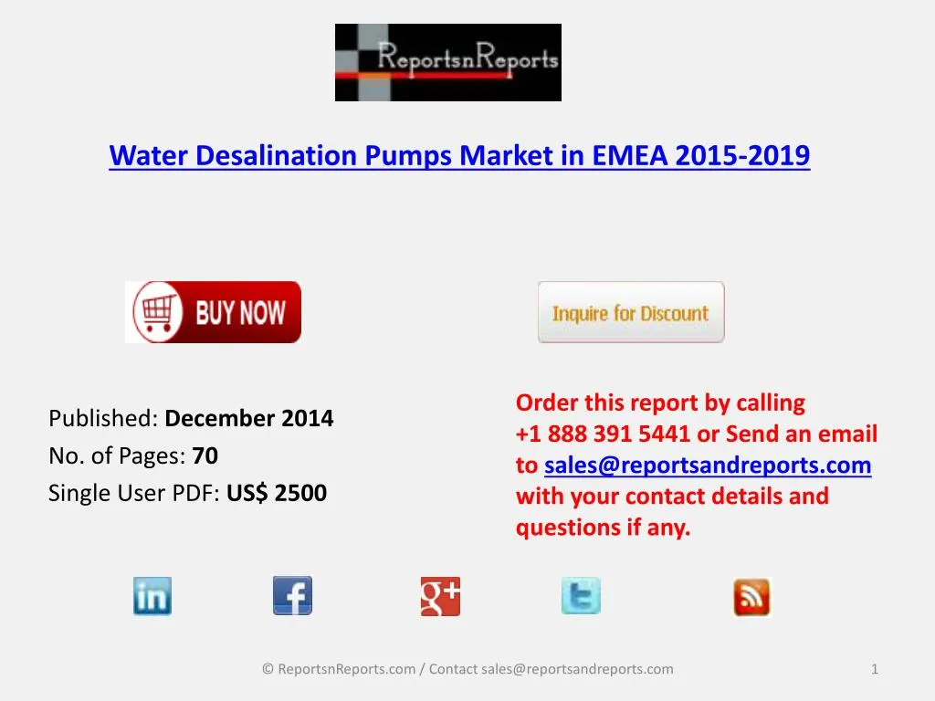 water desalination pumps market in emea 2015 2019