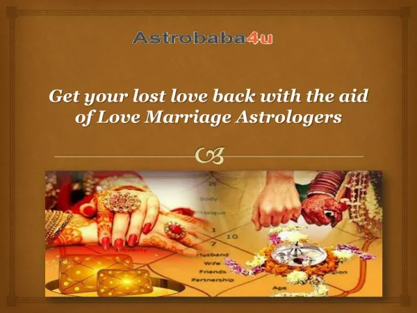 Love Marriage Specialist Astrologers