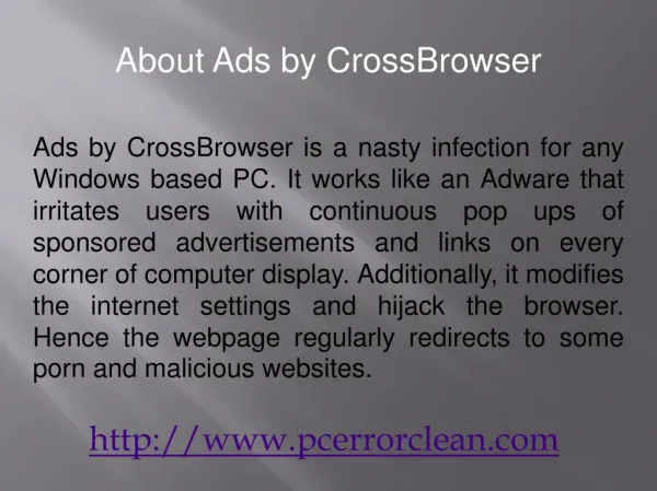 Remove Ads by CrossBrowser: methods to eradicate it