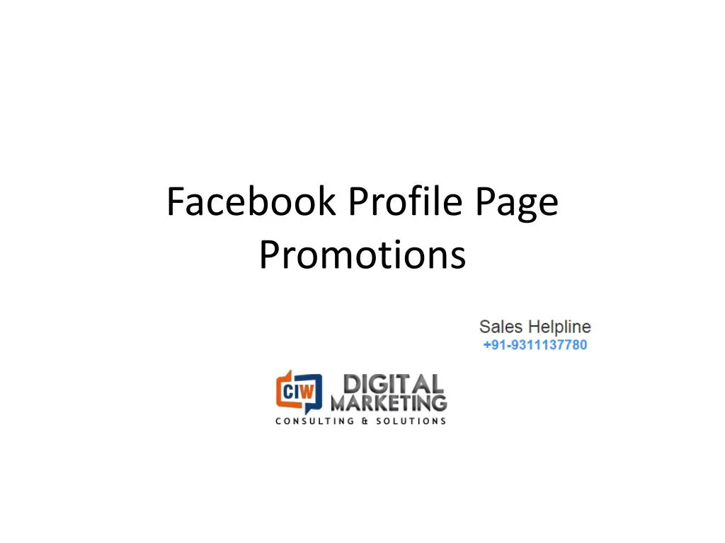facebook profile page promotions