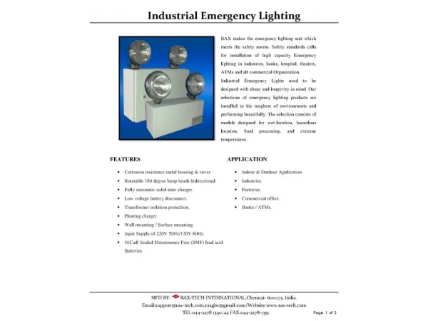 Industrial Emergency Lighting