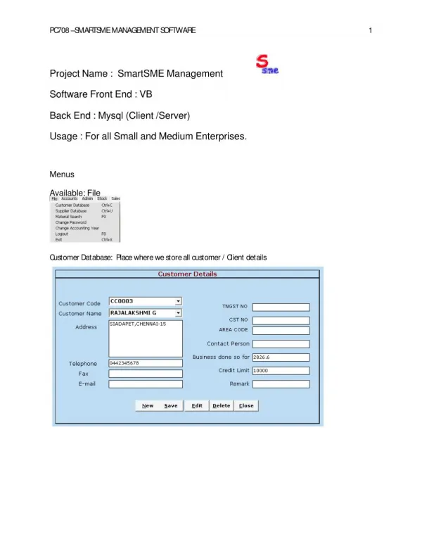 Smart SME Management Software