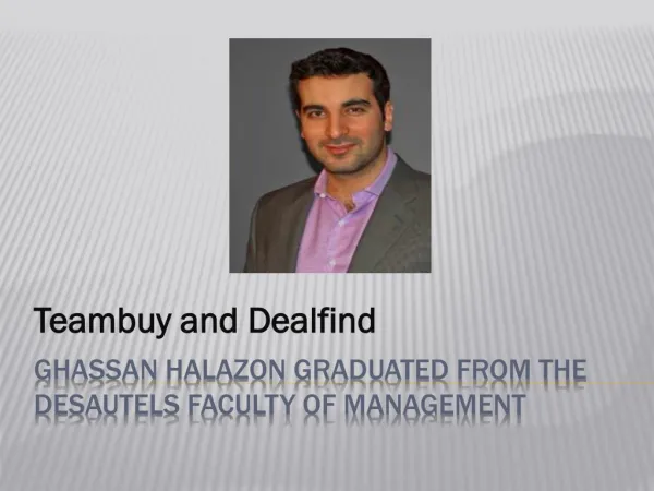 Ghassan Halazon graduated from the Desautels Faculty of Mana