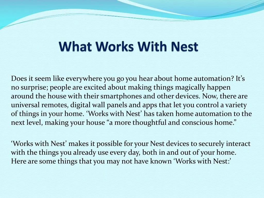 what works with nest