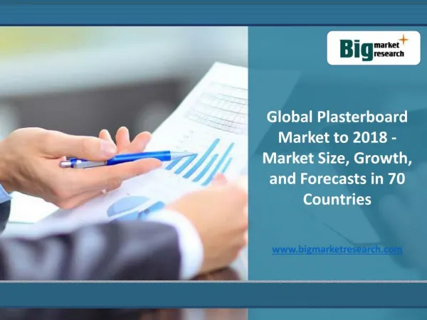 Global Market Share of Plasterboard Market to 2018