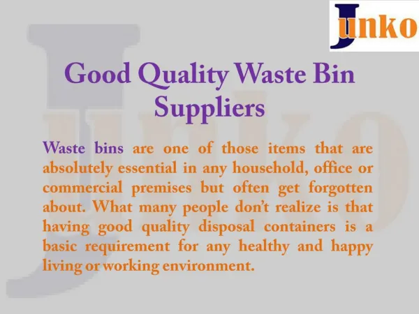 Good Quality Waste Bin Suppliers