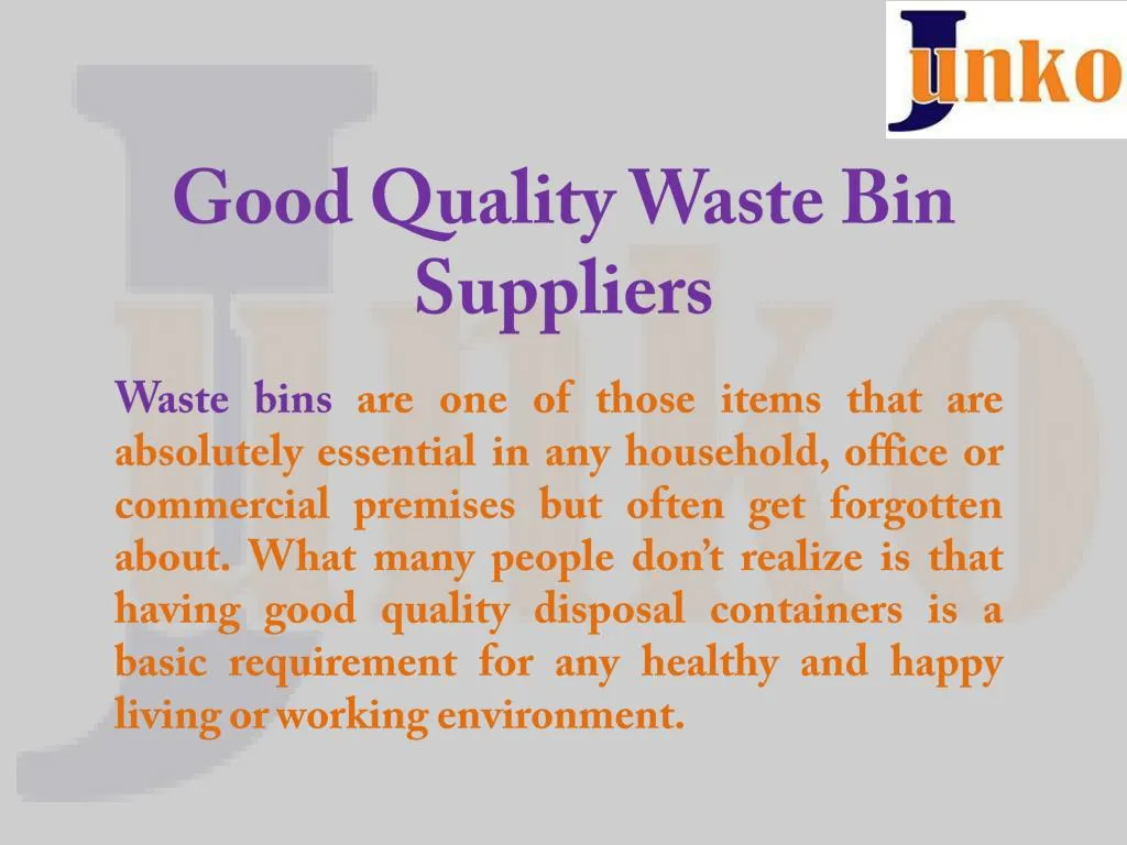 good quality waste bin suppliers