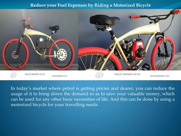 Reduce your Fuel Expenses by Riding a Motorized Bicycle