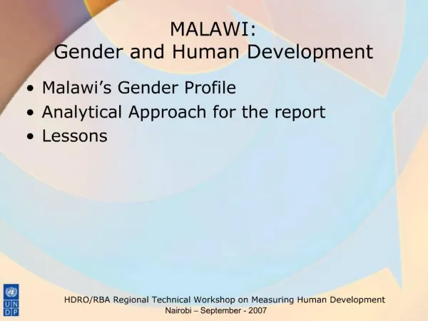 MALAWI: Gender and Human Development