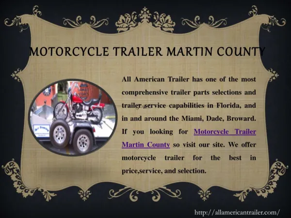 Motorcycle Trailer Martin County