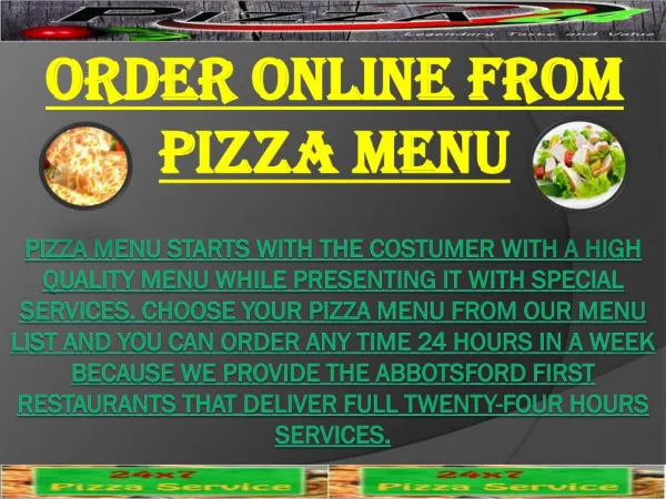 Order Online From Pizza Menu