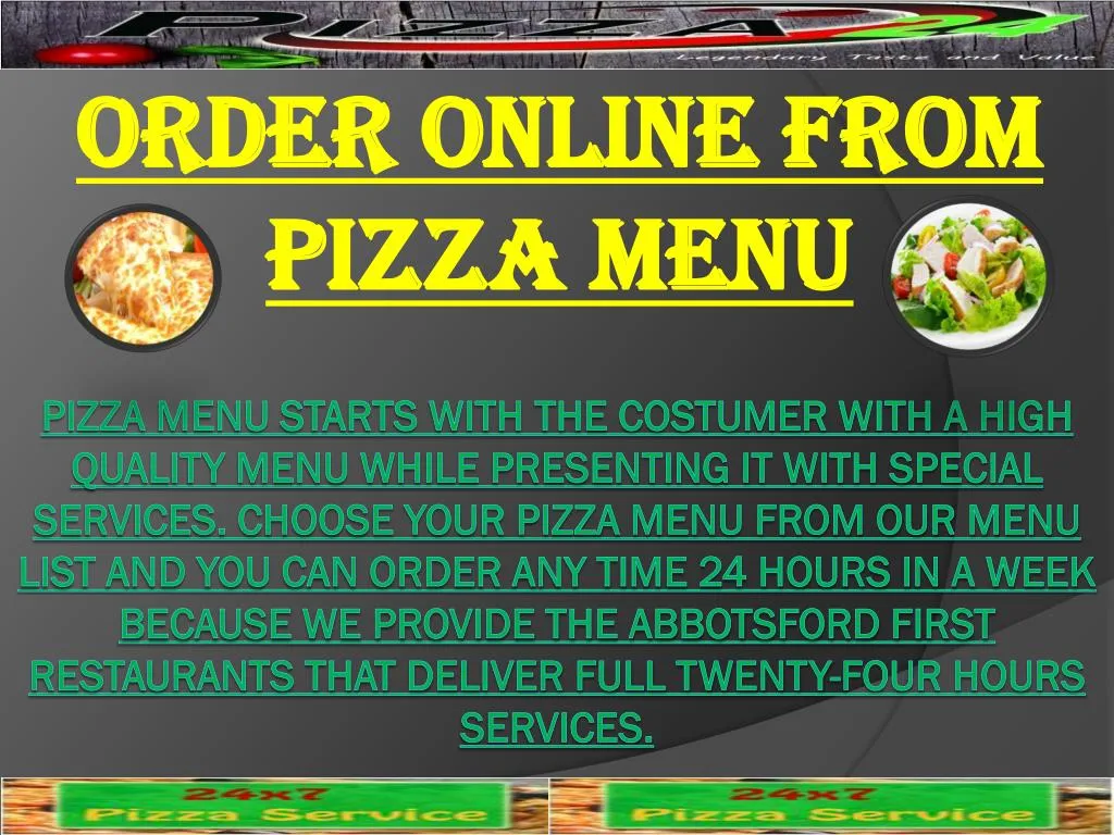 order online from pizza menu