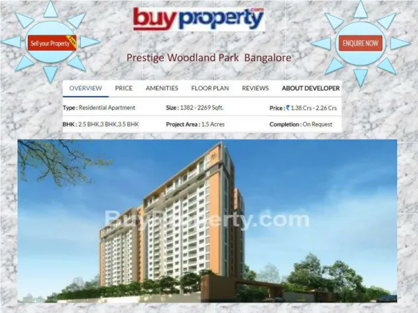 2 and 3 BHK Apartments at Prestige Woodland Park at Effectiv