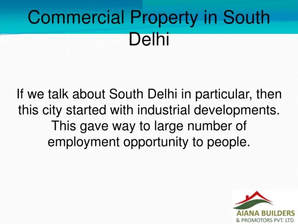 Commercial Property in South Delhi