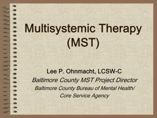 Multisystemic Therapy MST - slide 1