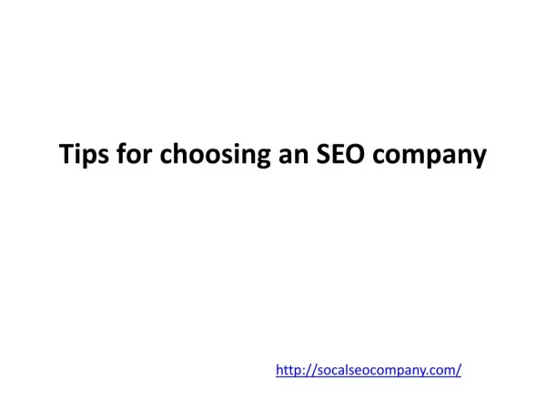 Tips for choosing an SEO company