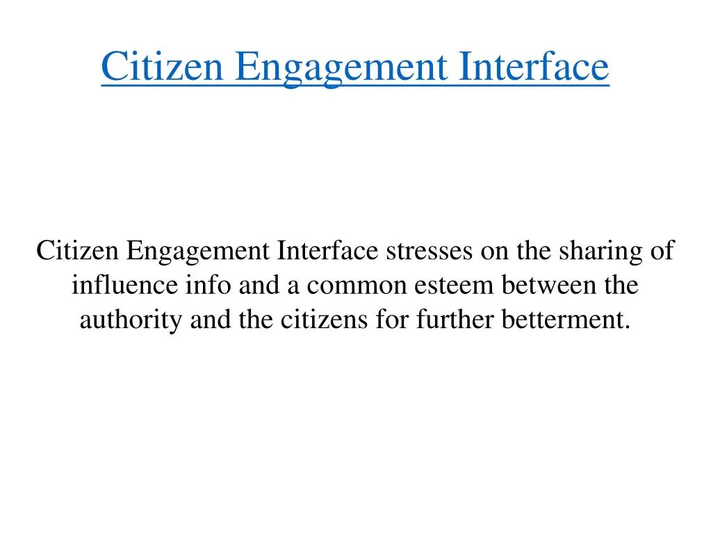 citizen engagement interface