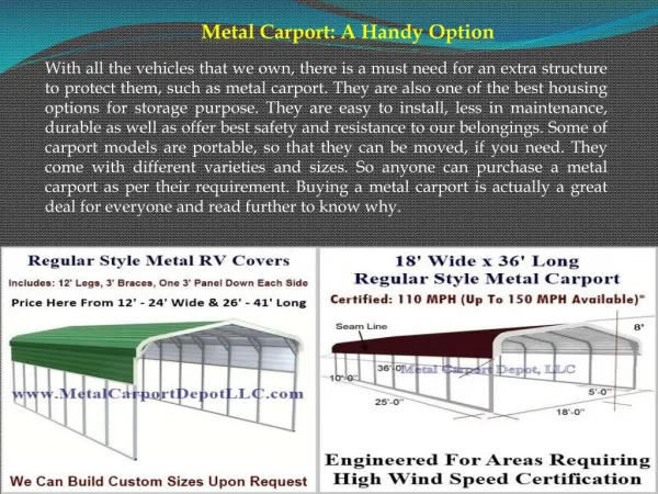 Metal Carport A Handy Option