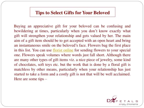 Tips to Select Gifts for Your Beloved
