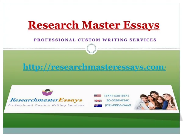 Top 4 writing services offered by Research Master Essays