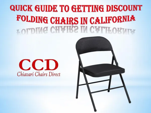 Quick Guide to Getting Discount Folding Chairs in California