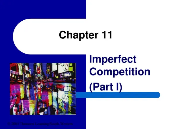 Imperfect Competition Part I