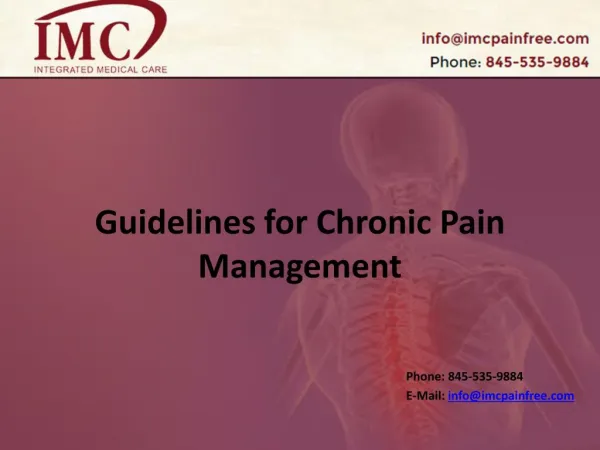 Guidelines for Chronic Pain Management