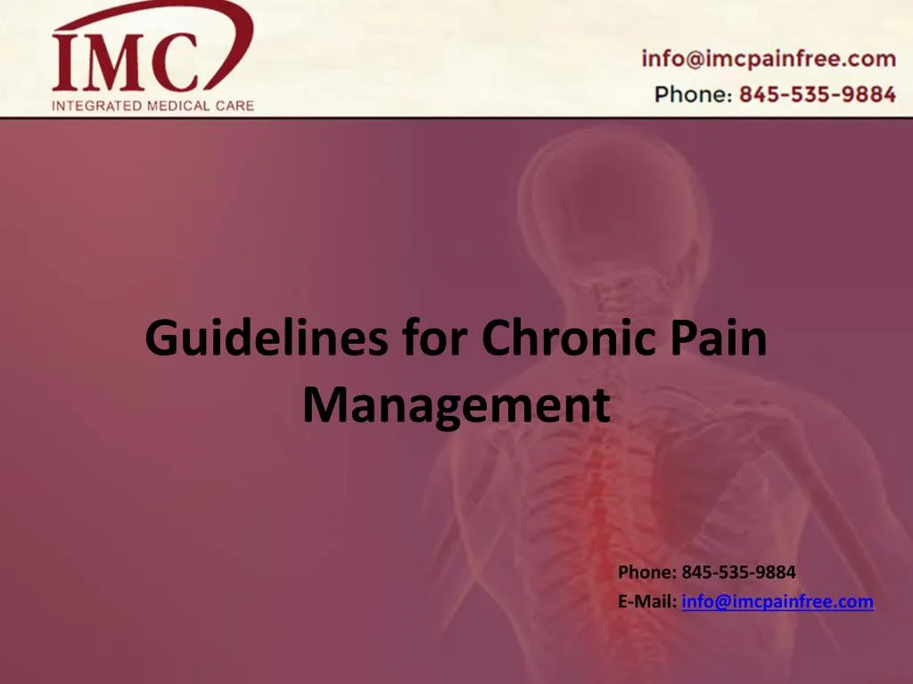 guidelines for chronic pain management