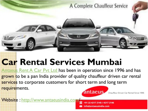 Chauffeur Driven Car Rental Mumbai: Antaeusindia.com