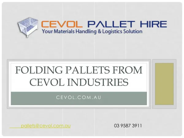 Folding Pallets from Cevol Industries