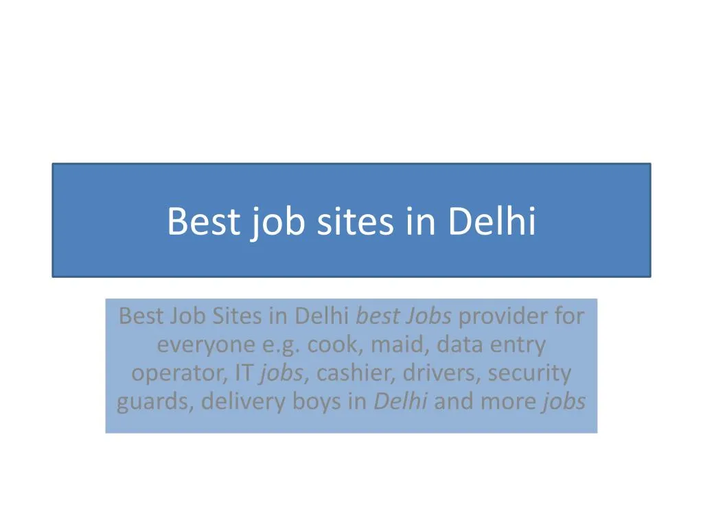 best job sites in delhi