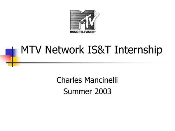MTV Network IST Internship