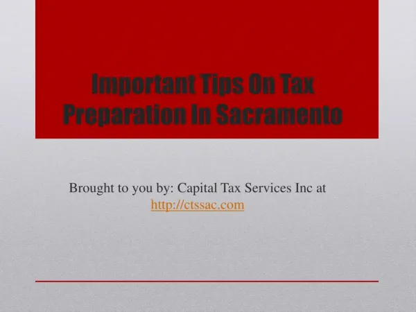 Important Tips On Tax Preparation In Sacramento