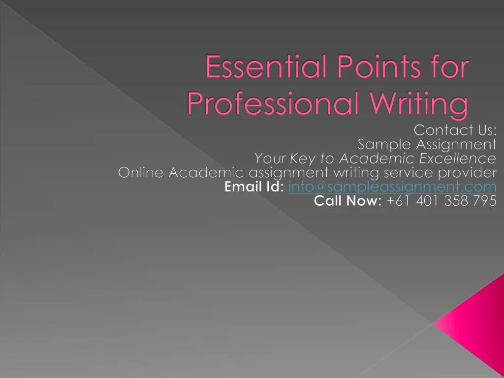 essential points for professional writing