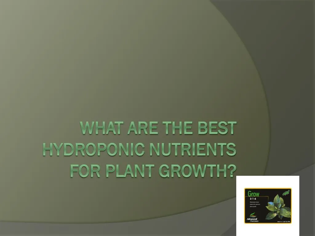 what are the best hydroponic nutrients for plant growth