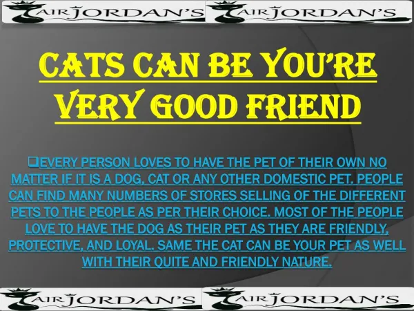 Cats Can Be You're Very Good Friend