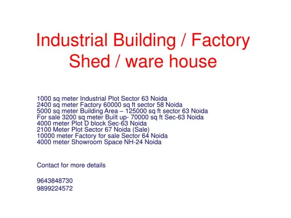 800 meter factory or sale sector 63 noida 9643848730