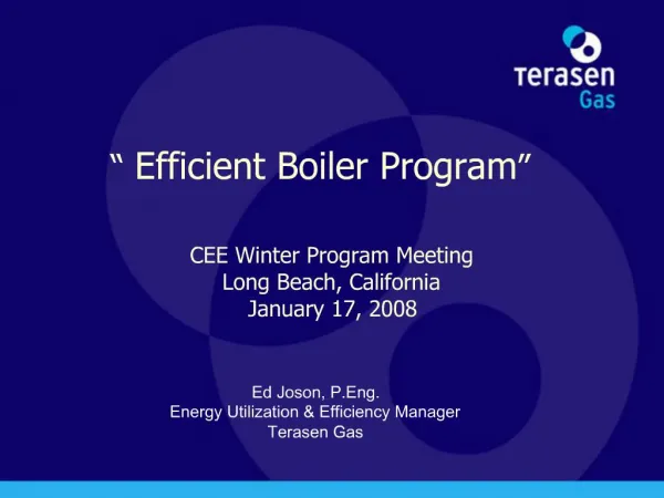 Efficient Boiler Program