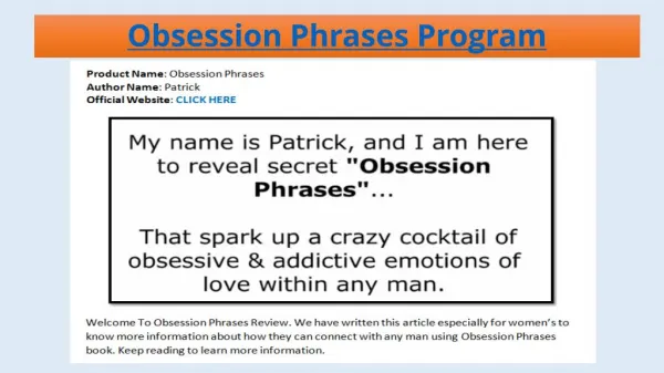 Obsession Phrases - Does It Work?