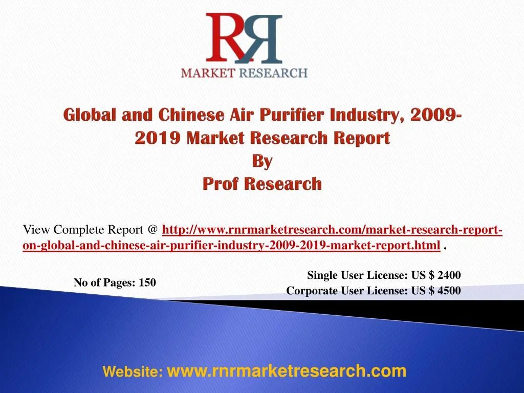 global and chinese air purifier industry 2009 2019 market research report by prof research