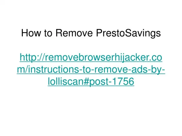 How to Remove PrestoSavings