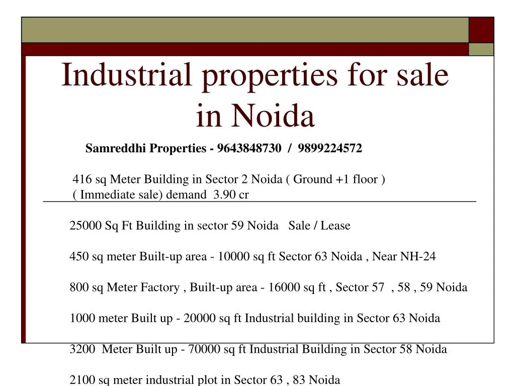 industrial properties for sale in noida