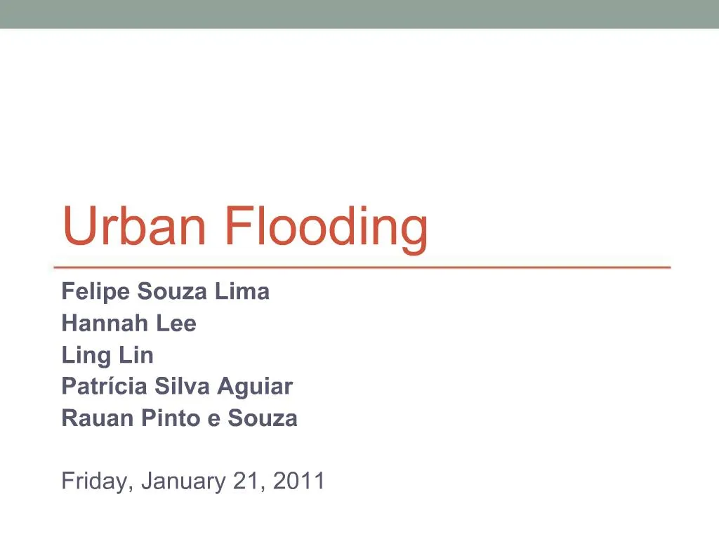 Urban Flooding