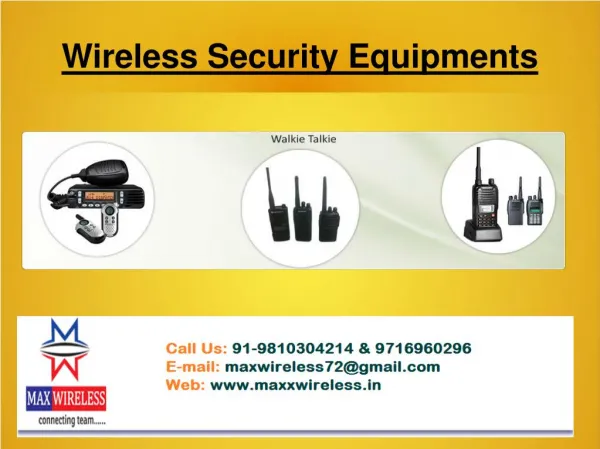 Wireless security equipments - maxxwireless.in