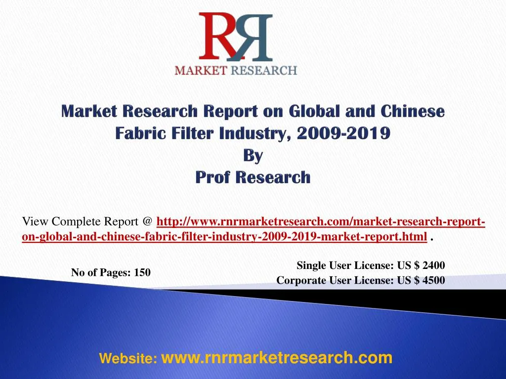 market research report on global and chinese fabric filter industry 2009 2019 by prof research